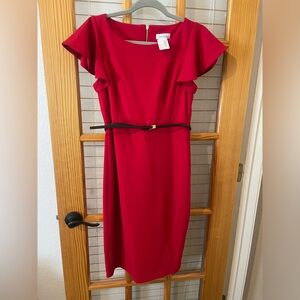 Calvin Klein elegent Red Dress with Belt